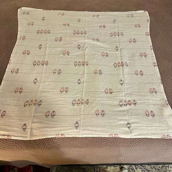Aden + Anais Set 2 Cotton Muslin White Pink Purple Birds Swaddler Baby Blankets - Picture 4 of 7